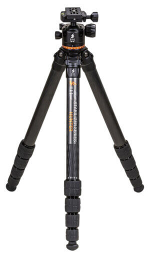 Gunwerks PDG2050 Revic Stabilizer Hunter Tripod made of Carbon Fiber with Black Finish  3-66″ Vertical Adjustment   Ball Head with Pan  3 Angle Stops & Interchangeable Rubber/Spike Feet