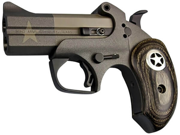 Bond Arms BATP 1836 Texas Independence 45 Colt (LC) 410 Gauge 2rd Shot 3.50″ Gray/Olive Cerakote w/Star Double Barrel Steel Frame Black Ash w/Integrated Star Grips