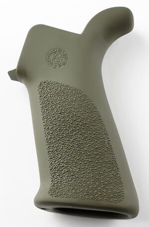 Hogue 15421 OverMolded Beavertail made of Rubber with Red Lava Finish Cobblestone Texture & Finger Grooves for AR-15 M16
