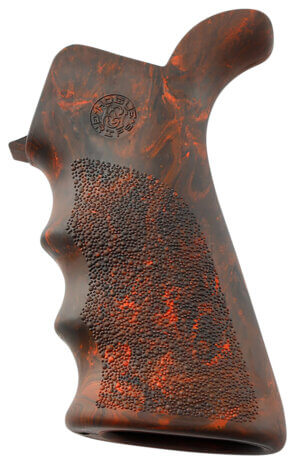 Hogue 15431 OverMolded Beavertail Made of Rubber With Red Lava Cobblestone Finish for AR-15 M16