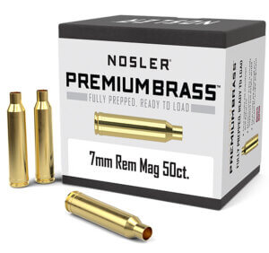 Nosler 10185 Premium Brass Unprimed Cases 7mm Rem Mag Rifle Brass 50 Per Box