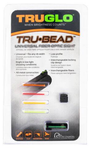 Truglo TG949B Tru-Bead Universal Target Shotgun Fiber Optic Green/Red/Yellow/Orange Front Black
