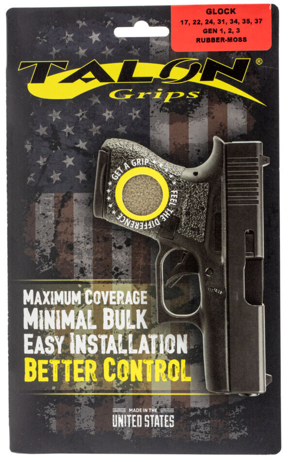 Talon Grips 103M Adhesive Grip  Compatible w/Glock Gen3 17/22/24/31/34/35/37  Moss Textured Rubber