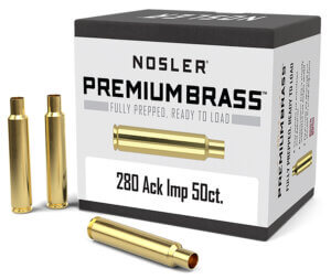 Nosler 10175 Premium Brass Unprimed Cases 280 Ackley Improved Rifle Brass 50 Per Box