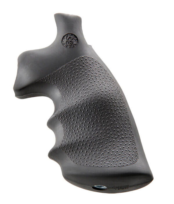 Hogue 19002 Conversion Monogrip  Black Rubber with Finger Grooves for S&W K  L Frame with Round Butt