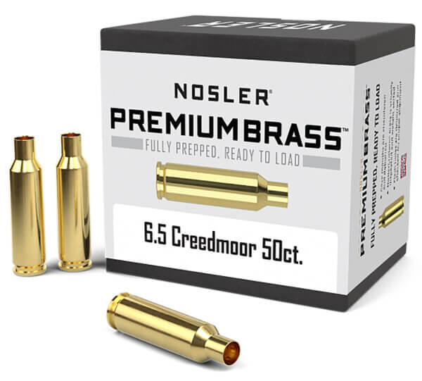 Nosler 44824 Premium Brass Unprimed Cases 6.5 Creedmoor Rifle Brass 50 Per Box