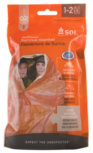 Survive Outdoors Longer 01401701 SOL Survival Blanket Warmth Waterproof Orange Metalized Polyethylene