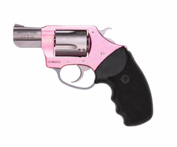 Charter Arms 93830 Undercover Pink Lady Southpaw 38 Special Caliber with 2″ Matte Stainless Finish Barrel, 5rd Capacity Matte Stainless Cylinder, Pink Finish Aluminum Frame & Finger Grooved Black Rubber Grip
