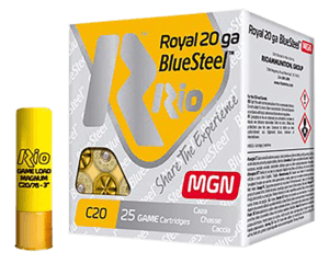 Rio Ammunition RBSM202 BlueSteel Royal 20 Gauge 3″ 1 oz 2 Shot 25rd Box
