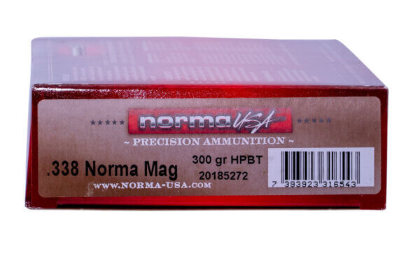 Norma Ammunition 20185272 Dedicated Precision Golden Target Match 338 Norma Mag 300 gr 20rd Box