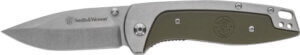 S&W KNIFE FREIGHTER FOLDING BLADE 3.6 G10 OD GRN HANDLE