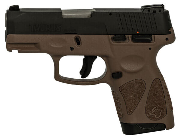 Taurus 1G2S931B G2S 9mm Luger 3.26″ 7+1 Brown Black Carbon Steel Brown Polymer Grip