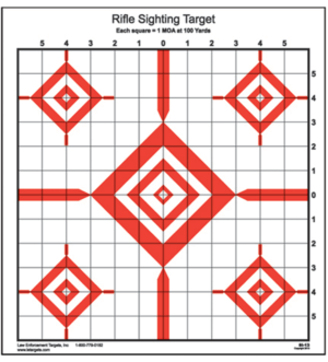 Action Target SI13100 Sighting Advanced Rifle Diamond Paper 100 yds Rifle 14″ x 15″ Red/White 100 Per Box