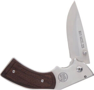 S&W KNIFE MODEL 325 REVOLVER KNIFE 3 FOLDER W/WOOD GRIPS