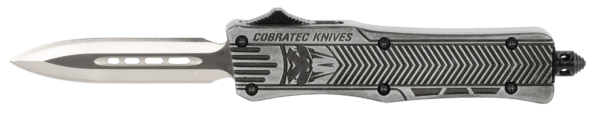 CobraTec Knives SSWCTK1SDAGNS CTK-1 Small 2.75″ OTF Dagger Plain D2 Steel Blade/Stonewashed Aluminum Handle Features Glass Breaker Includes Pocket Clip