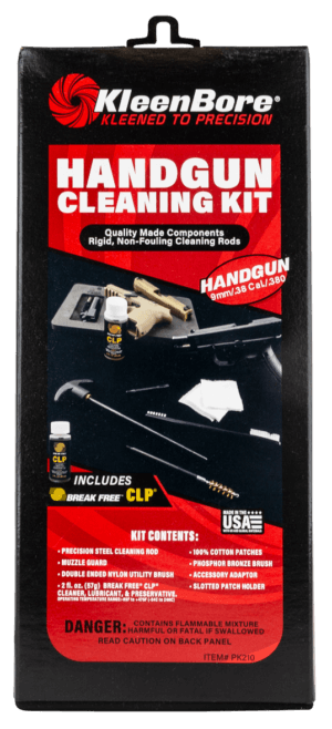 KleenBore PK210 Classic Cleaning Kit .38 / .357/ 9mm Cal Handgun