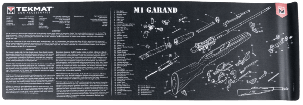 TekMat TEKR36M1GARANDBK M1 Garand Cleaning Mat Black/White Rubber 36″ Long M1 Garand Parts Diagram