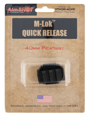 AimShot MTMQR40PR Quick Release M-Lok Adapter Picatinny Rail  Black Anodized
