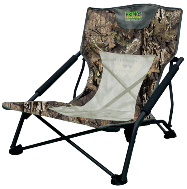 Primos PS60096 Wingman Turkey Chair  Mossy Oak Break Up Camo & Mesh  Steel Frame Holds Up To 300 lbs.  Attached Shoulder Strap