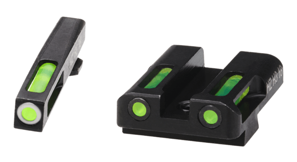 HiViz GLN329 LiteWave H3 Set 3-Dot Tritium with LitePipe Technology Green with White Outline Front Green Rear Black Frame for Glock 45 ACP/10mm Auto Calibers