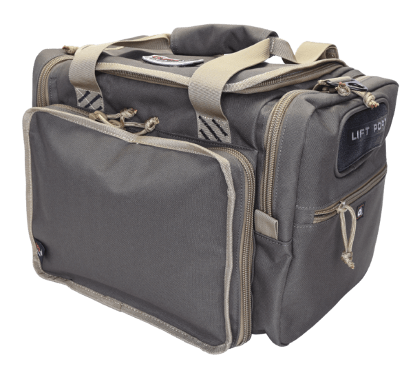 GPS Bags GPS1411MRBR Medium Rifle Green with Khaki Trim Nylon with Lift Ports Storage Pockets Visual ID Storage System & Lockable Zippers Includes Two Ammo Dump Cups