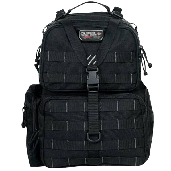 GPS Bags T1913BPB Tactical Backpack Tall Black 1000D Polyester with Removable Pistol Storage  MOLLE Webbing & Lockable Zippers Holds 4 Handguns  Ammo & Accessories