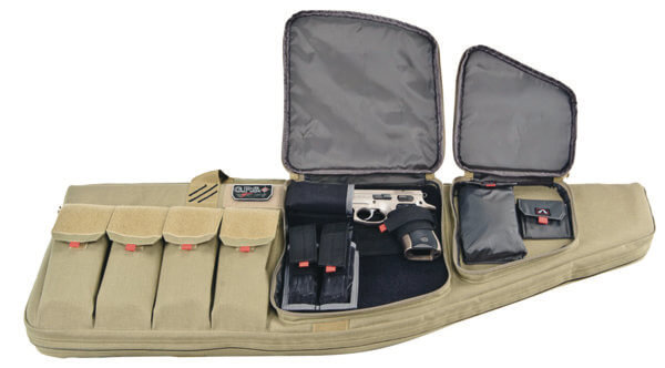 GPS Bags T35ART Tactical AR Case 35 Tan 1000D Nylon with Mag & Storage Pockets  Lockable Zippers  External Handgun Pocket & DuPont Teflon Coating”