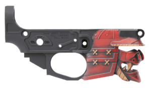 Spikes STLB630-PH Rare Breed Samurai Stripped Lower Receiver Multi-Caliber 7075-T6 Aluminum Black Anodized with Painted Front for AR-15