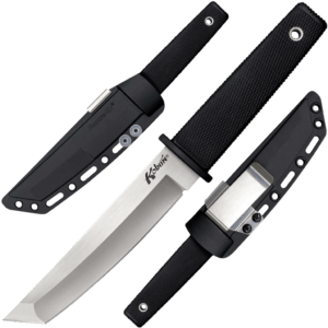 Cold Steel CS17T Kobun 5.50″ Fixed Tanto Plain AUS-8A SS Blade/Black Deep Checkered Kray-Ex Handle Includes Belt Clip/Sheath