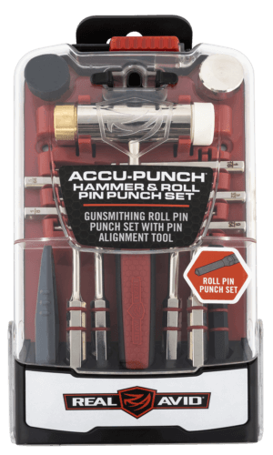 Real Avid AVHPS-RP Accu-Punch Hammer & Roll Pin Punch Set Black/Red Steel Rubber Handle