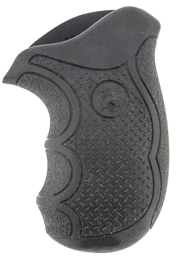 Lyman 02478 Diamond Pro  Diamond Checkering Black Rubber with Finger Grooves for S&W J Frame with Round Butt