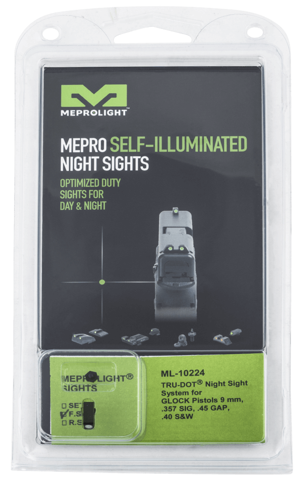 Meprolight USA 102243107 Tru-Dot  Black | Green Tritium with Black Outline Front Sight