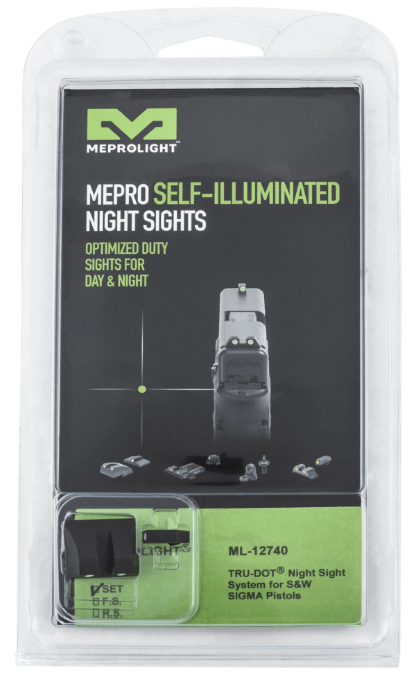 Meprolight USA 127403101 Tru-Dot  Black | Green Tritium Front Sight Green Tritium Rear Sight Set