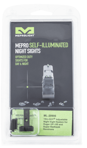 Meprolight USA 209963101 Tru-Dot Black | Green Tritium Front Sight Green Tritium Adjustable Rear Sight