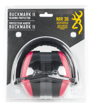 Browning 12687 Buck Mark II Plastic 27 dB Over the Head Pink/Black Adult