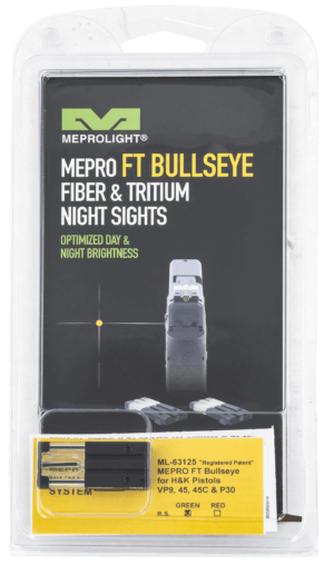 Meprolight USA 631253108 FT Bullseye Rear Sight Black | Green Tritium/Fiber Optic