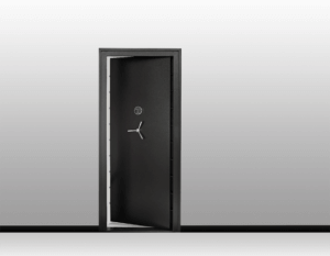 SnapSafe 75419 Vault Door Out-Swing Black 12 Gauge Steel 32.80″W x 81″H Access Code/Key Entry