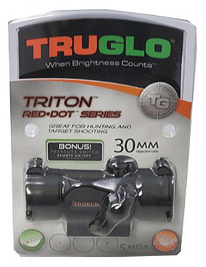 TruGlo TG-TG8230RB Triton Black Anodized 1x 30mm 3 MOA Illuminated Tri-Color Center Dot Reticle