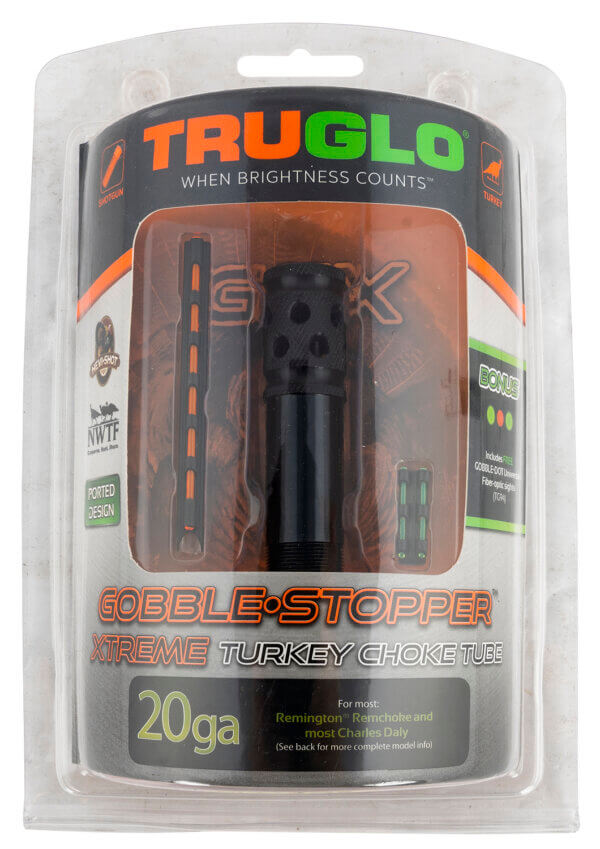 TruGlo TGTG177XC Gobble•Stopper Xtreme Combo Rem Choke (Remington) 20 Gauge Ported Choke  Gobble Dot Dual Color Fiber Optic Sights