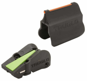 TruGlo TGTG940 F.A.S.T. Universal Shotgun Sights Black | Red Fiber Optic Front Sight Green Ramp Rear Sight