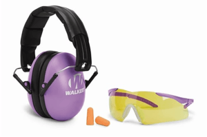 Walker’s GWPYWFM2GFPPUR Folding Muff Combo Kit Polymer 23 dB Over the Head Purple/Black Youth Women