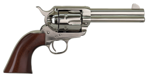 Cimarron PPP357N Pistolero 38 Special/357 Mag 6rd 4.75″ Nickel-Plated Steel Barrel Cylinder & Frame Wide Front Sight Smooth Walnut Grip