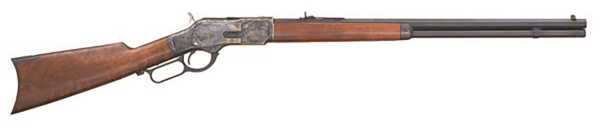 Cimarron CA282 1873 Sporting 45 Colt (LC) 13+1 24″ Blued Octagon Barrel Color Case Hardened Receiver Slab Sided Straight Walnut Stock