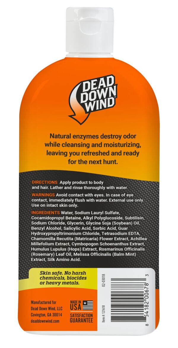 Dead Down Wind 121618 Shampoo/Body Wash Odor Eliminator Unscented Scent 16 oz