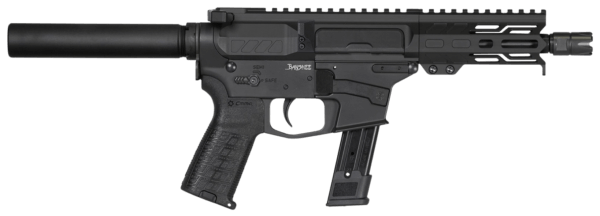 CMMG PE92A17A4AB Banshee MK17 9mm Luger 5″ 21+1 Black Cerakote Rec Black Nitride Barrel Synthetic CMMG 6 Position RipBrace Black Polymer Grip Right Hand (Sig P320 Mag Compatible)