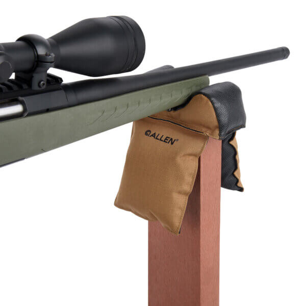 Allen 18413 X-Focus Window Shooting Rest Prefilled Front Bag made of Coyote with Black Accents Polyester weighs 1.29 lbs 5.50″ L x 7″ H & Tacky Grip Bottom
