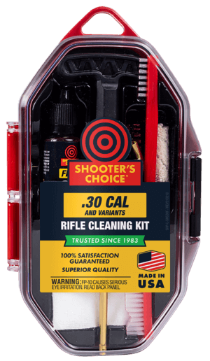 Shooters Choice SRS30 Rifle Cleaning Kit 7.62mm 8mm 30 Cal 32 Cal/Red Plastic Case