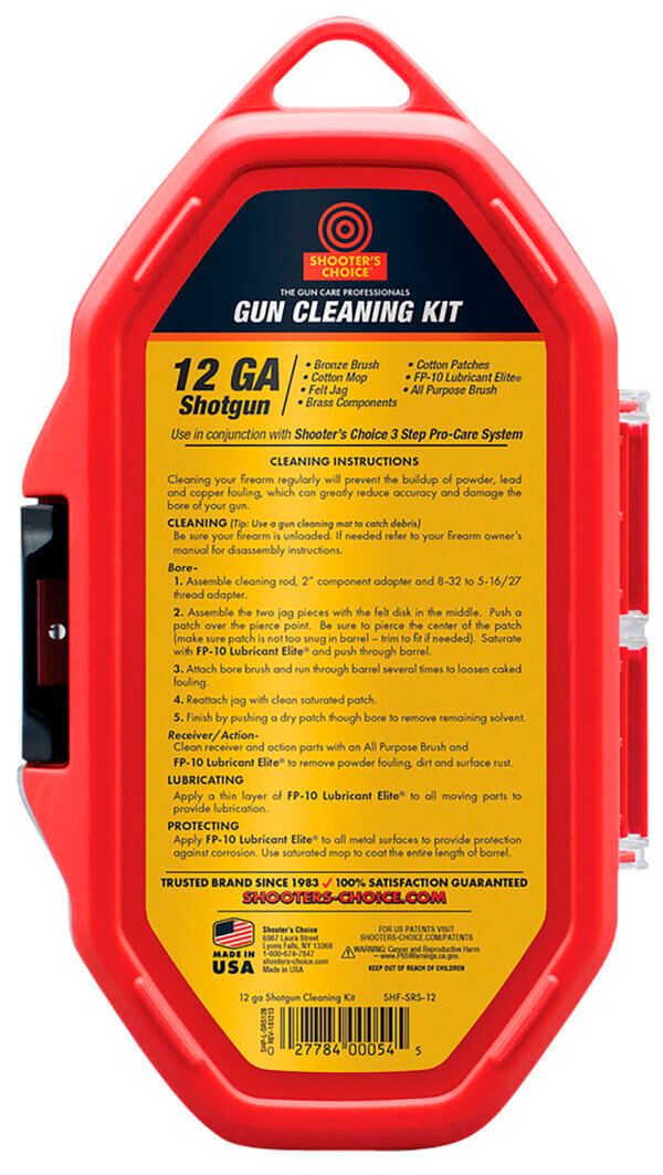Shooters Choice SRS12 Shotgun Cleaning Kit 12 Gauge/Red Plastic Case