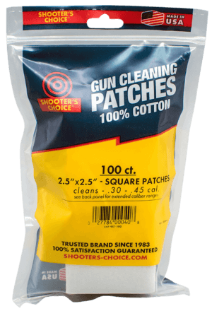 Shooters Choice 917100 Cleaning Patches  30 Cal 45 Cal 2.50 Cotton Pkg of 100″