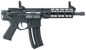Hammerli Arms 5760507 Tac R1 C 22 LR 20+1 9″ Threaded, Black, No Brace, Aluminum Upper & Lower Receivers, Textured Grip, Flip Up Front/Rear Sights